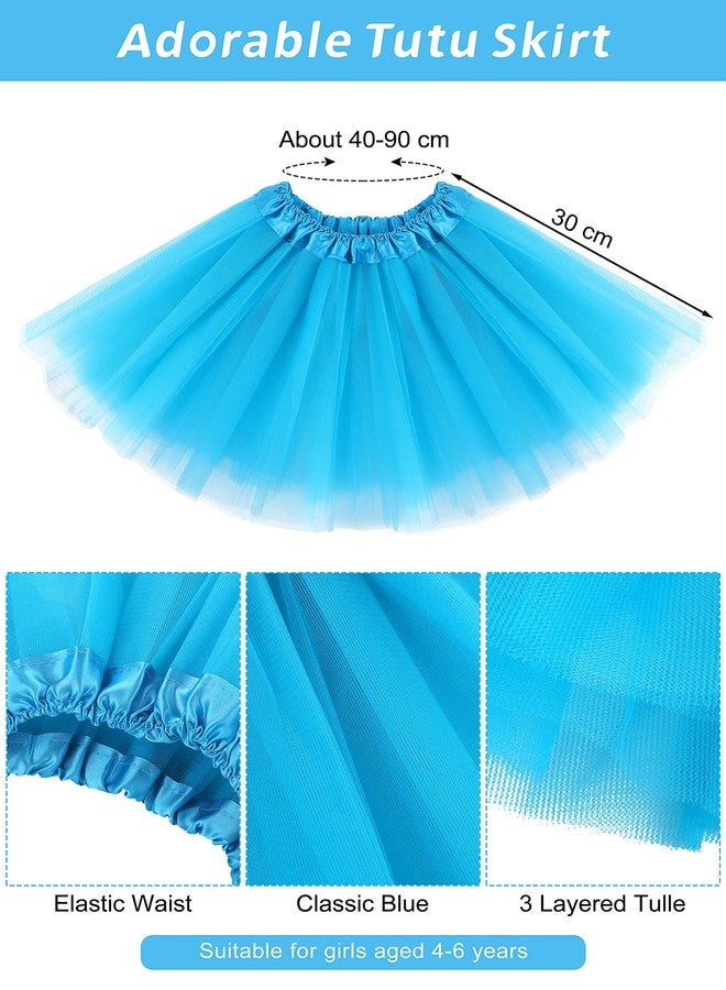 SOMSOC 3 Pieces Tulle Tutu Costume Set Tutus Skirts Feathers Ponytail Headband High Stocking for Halloween Cosplay - Image 4